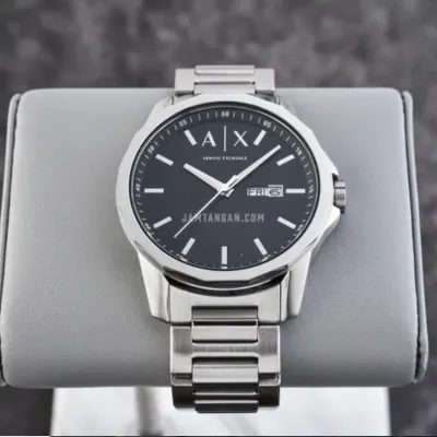 Armani Exchange Three-Hand Day-Date Black Dial Men's Watch